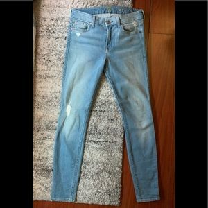 7 For All Mankind - The Skinny Distressed Denim Jeans - Size 29